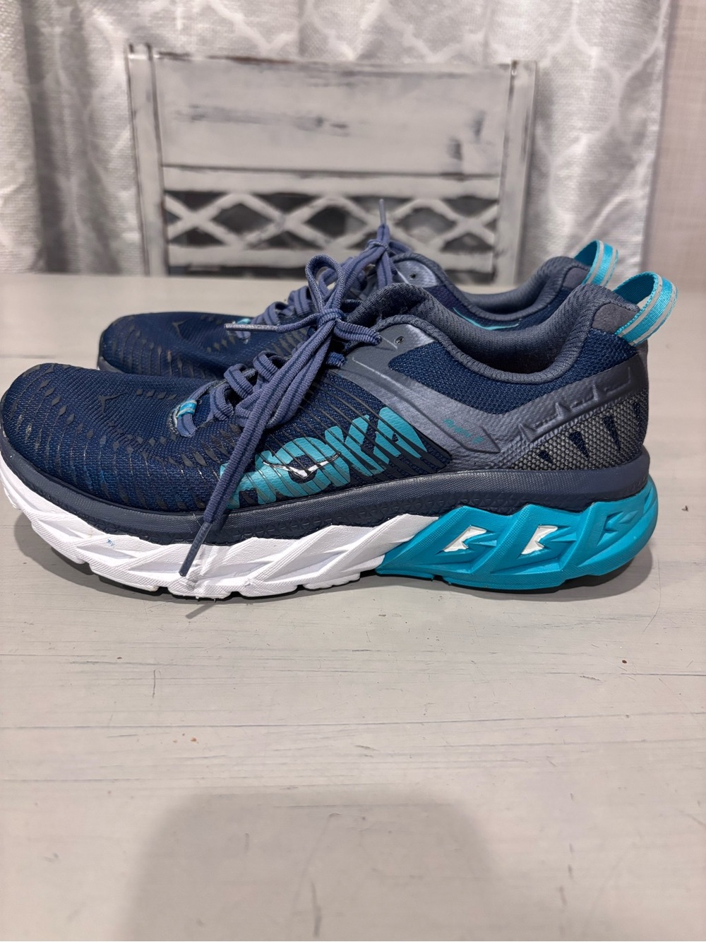 Hoka Kids Navy and Teal Athletic Sneakers